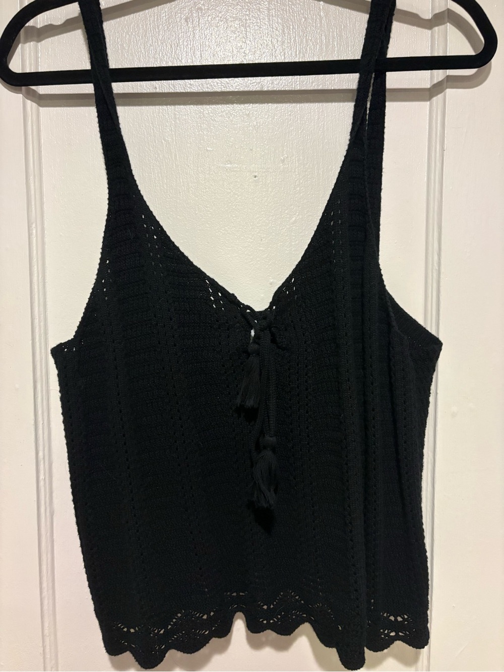 Old Navy Black Crochet Tie-Front Camisole